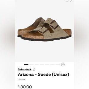 Birkenstock Arizona suede sandal size 39